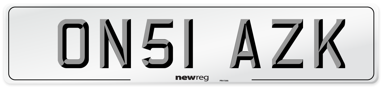 ON51 AZK Number Plate from New Reg
